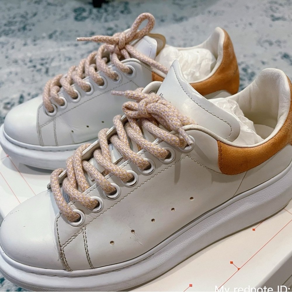 Alexander McQueen Cream and Tan Sneakers